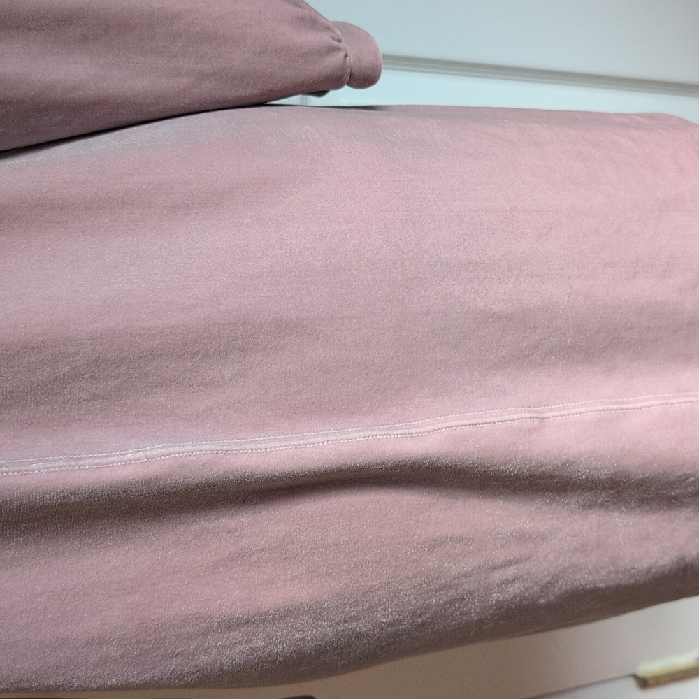 Madewell Mauve V-Neck Long Sleeve Velour Dress - Picture 6 of 9
